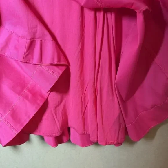 By Anthropologie Plunge Drop-waist A-line Mini Dress Pink RN#66170 Size L - Picture 5 of 10